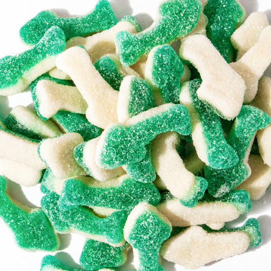 Custom Green & White Sour Bone Gummies – Bulk Pack