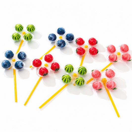 Four-Pod Fruit-Design Novelty Lollipops
