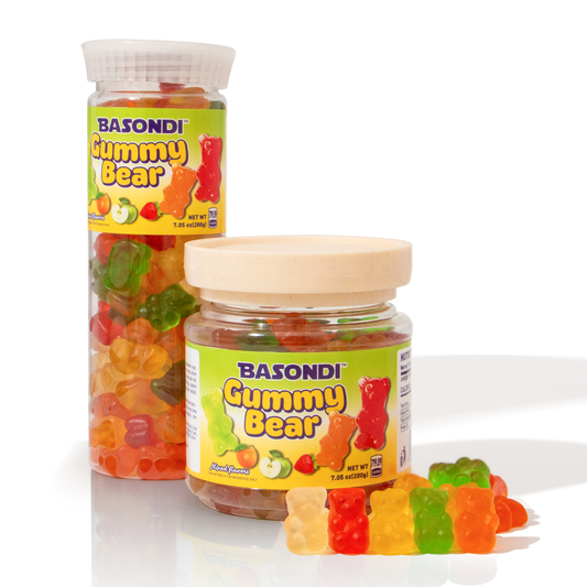 AOOLIO Fruity Mixed Fruit Flavors Sweet Gummy Bear Jelly Chewy Candy Cartoon Shape