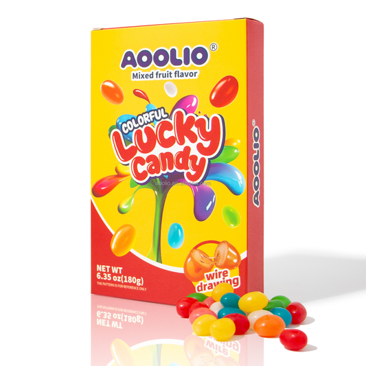 AOOLIO Jelly Beans Lucky Candy Assorted Fruit Gummy Chewy Multi-Colored Sweet