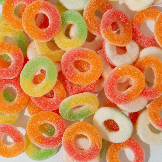 Custom Assorted Two-Tone Sour Gummy Rings – Bulk Pack