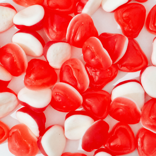 Custom Red & White Foam Gummy Hearts – Bulk Pack