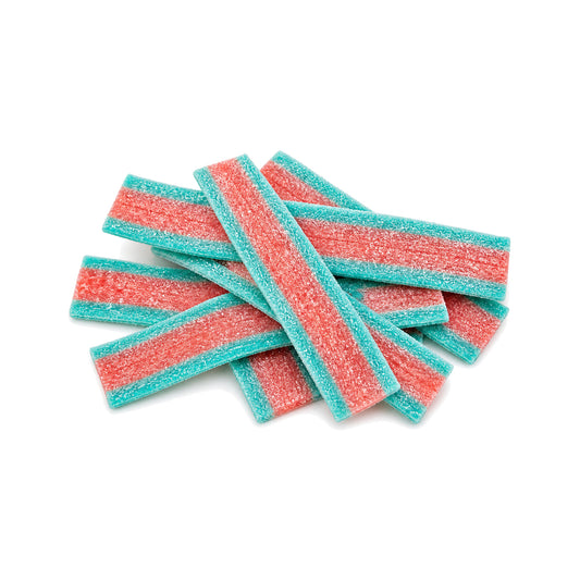 Custom Raspberry Red-and-Blue Sour Belts – Bulk Pack