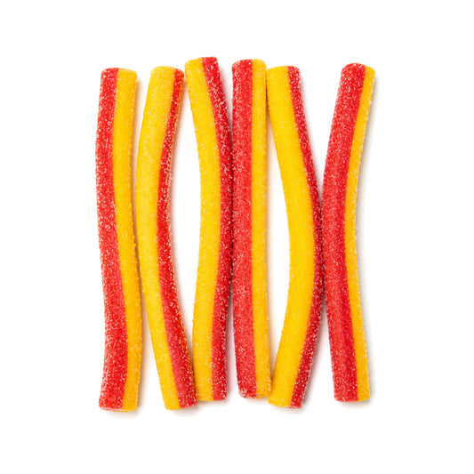 Custom Strawberry Red-and-Yellow Sour-Filled Sticks – Bulk Pack
