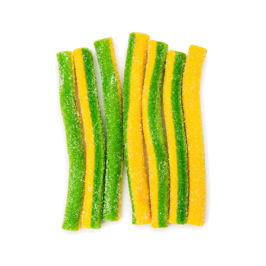 Custom Pineapple Green-and-Yellow Sour-Filled Sticks – Bulk Pack