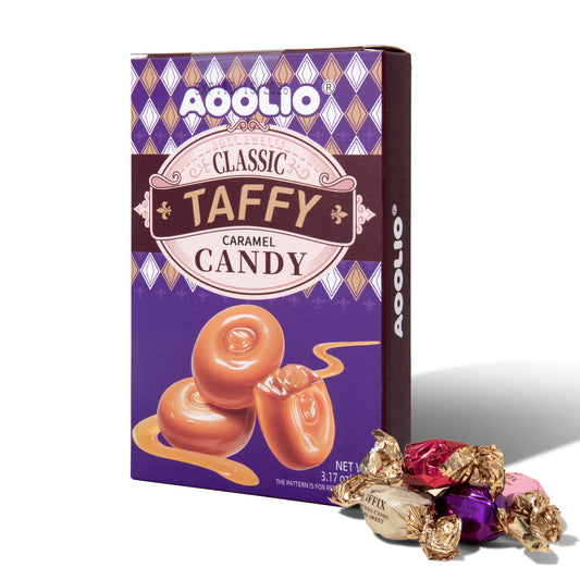 AOOLIO Classic Caramel Taffy Candy Individually Wrapped Soft Chewy Candy