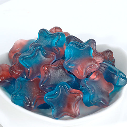 Custom Blue & Pink Star Gummies – Bulk Pack