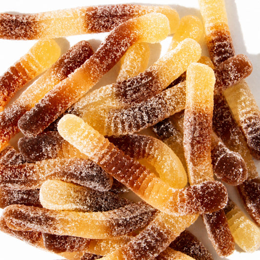 Custom Brown & Gold Sour Gummy Worms – Bulk Pack