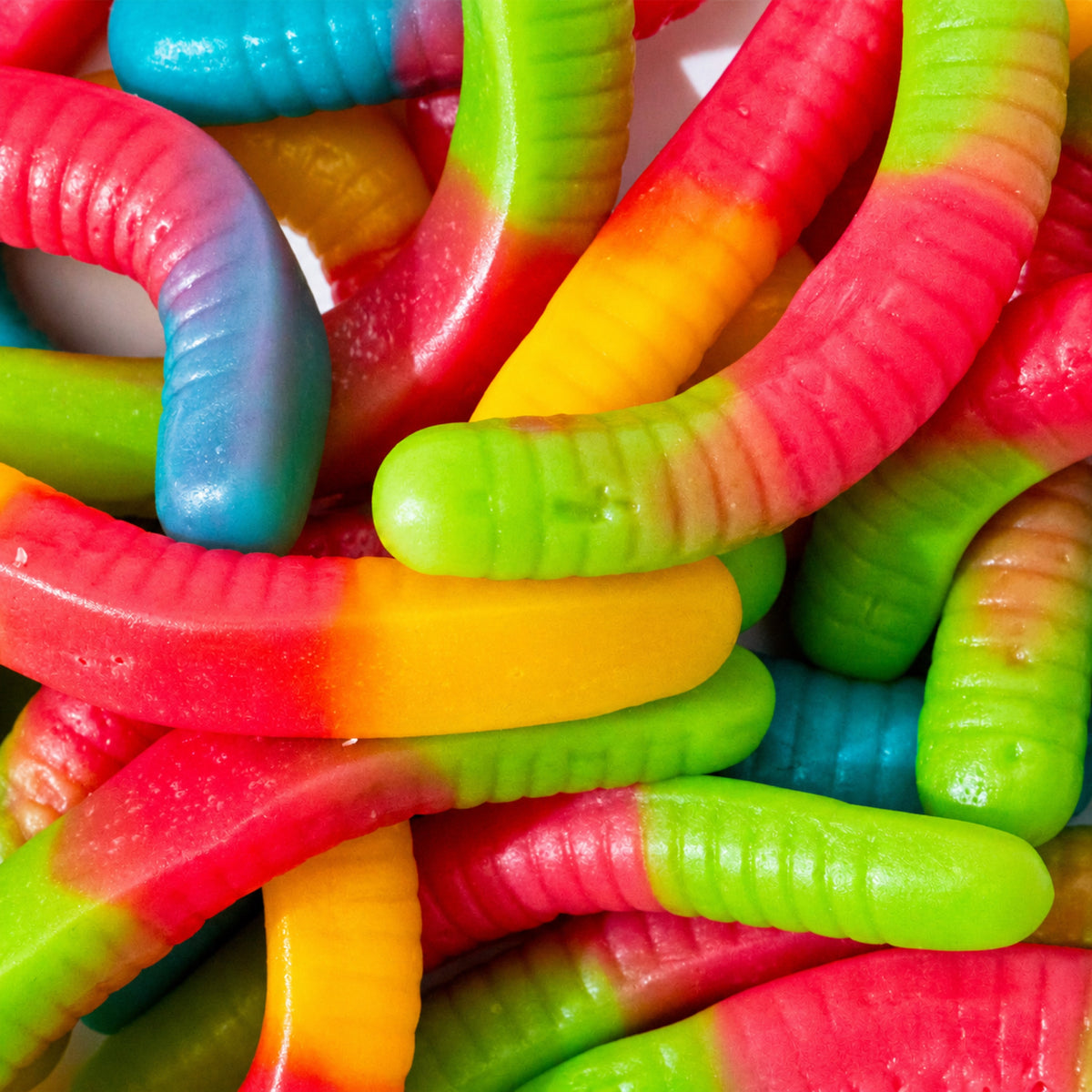 Custom Neon Rainbow Gummy Worms – Bulk Pack