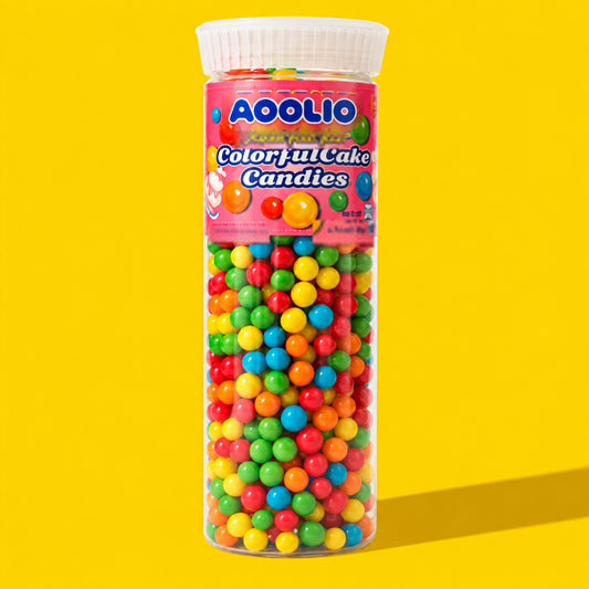 AOOLIO mini colorful candy balls in a clear tall tube