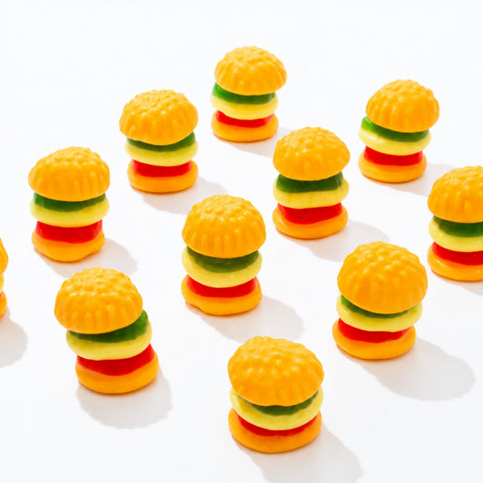 Custom Mini Hamburger Gummies – Bulk Pack