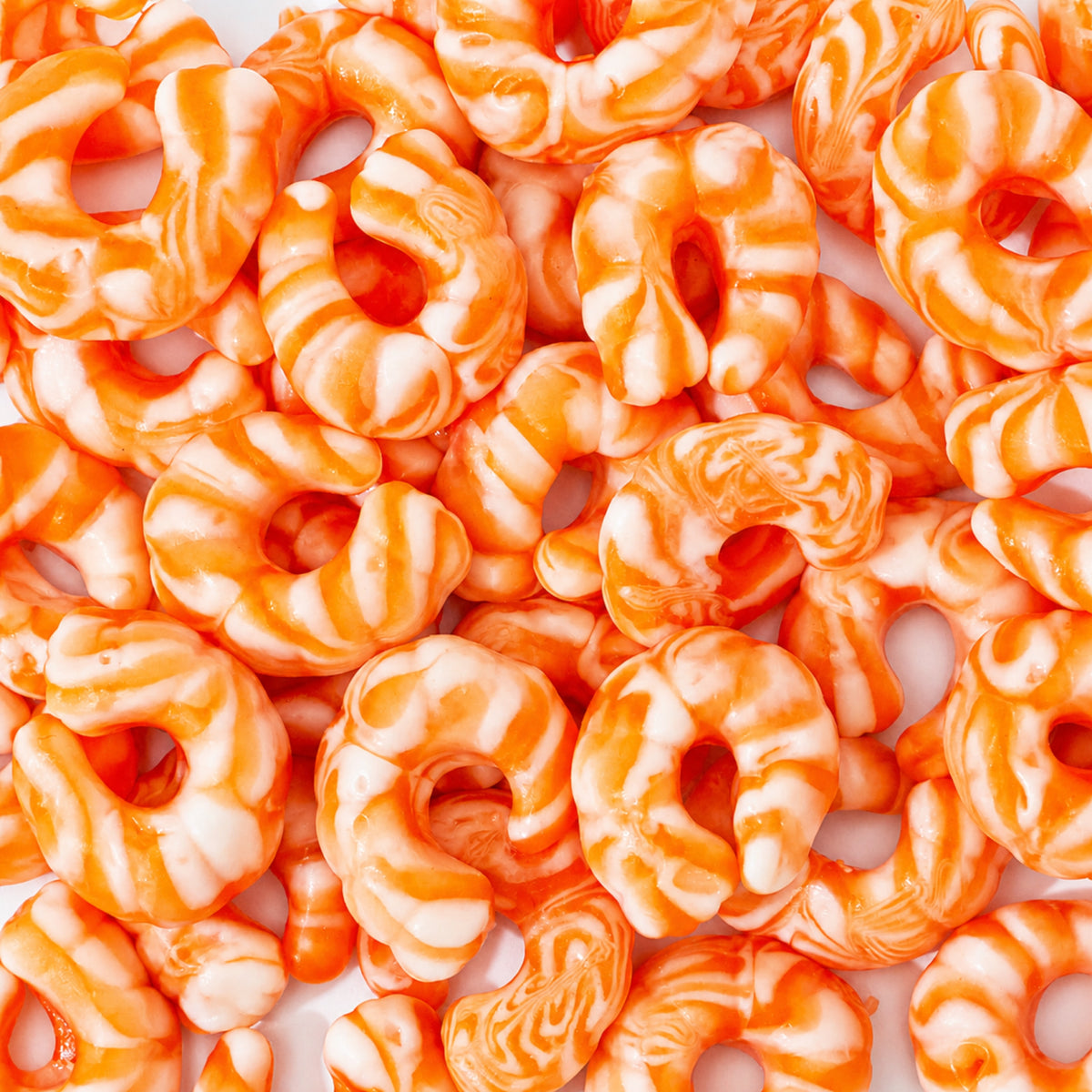 Custom Orange & White Shrimp Gummies – Bulk Pack