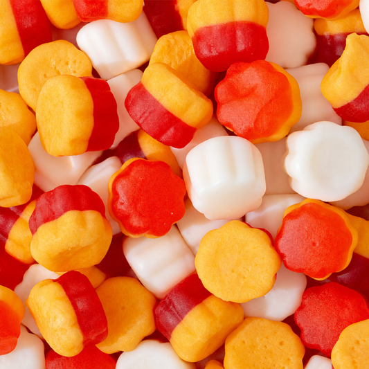 Custom Assorted Two-Tone Food-Shaped Gummies – Bulk Pack