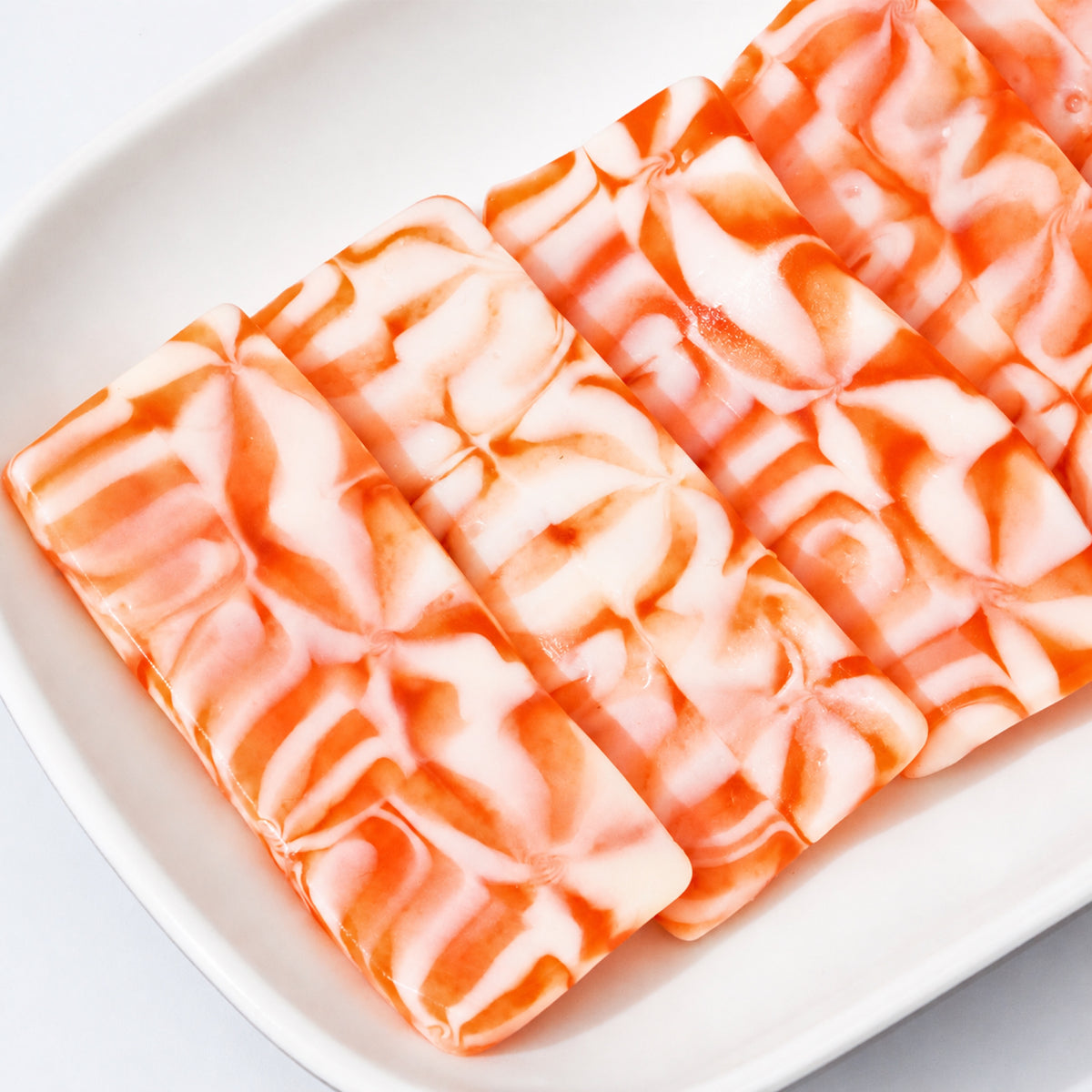 Custom Orange & White Striped Square Gummies – Bulk Pack