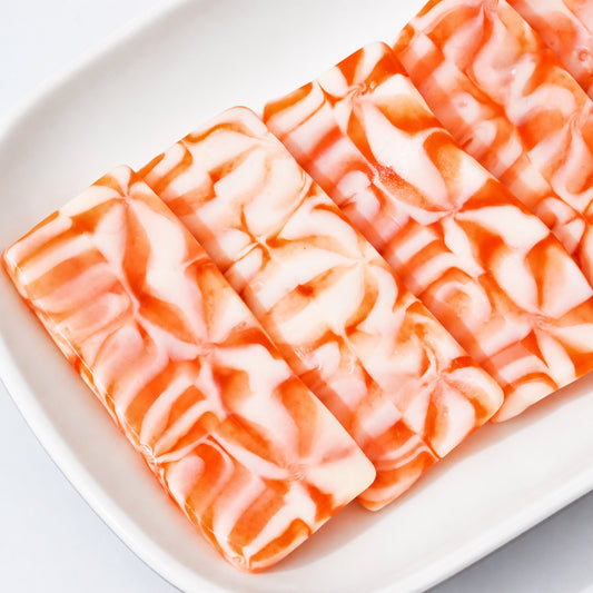 Custom Orange & White Striped Square Gummies – Bulk Pack