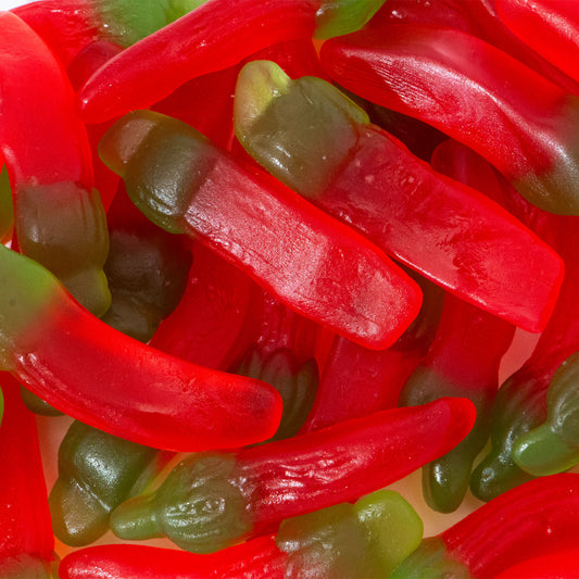 Custom Red & Green Chili Pepper Gummies – Bulk Pack